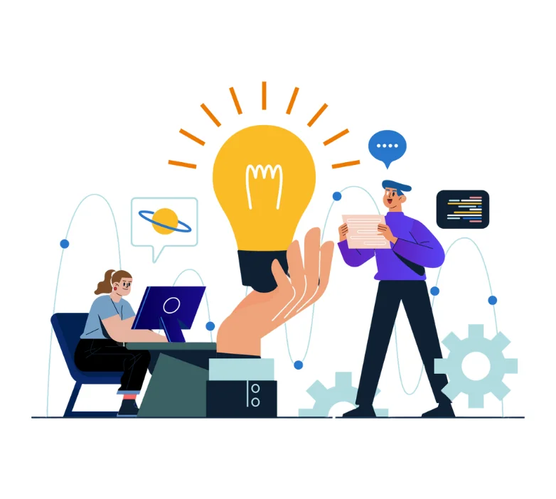 Visual showing the content discovery phase of brand identity creation on Mazin Digital's Branding & Identity page