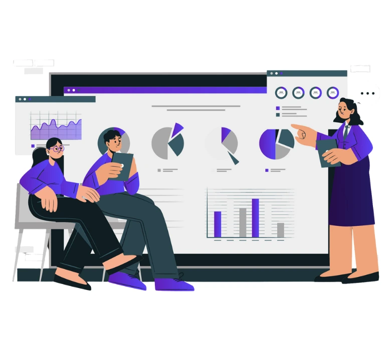 Graphic illustrating the process of launching and scaling an ecommerce business featured on Mazin Digital's Ecommerce Solutions page